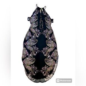 Free People Black Paisley Midi Dress